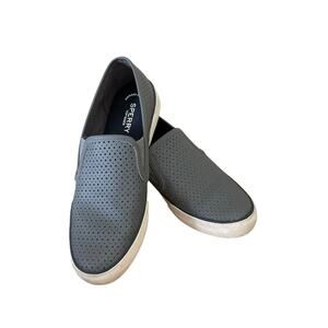 Sperry women’s 9 m slip on shoe office grey casual comfort flat sneaker